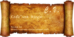 Czövek Vince névjegykártya