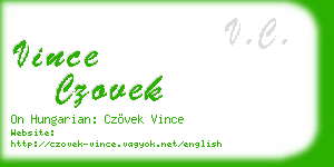 vince czovek business card